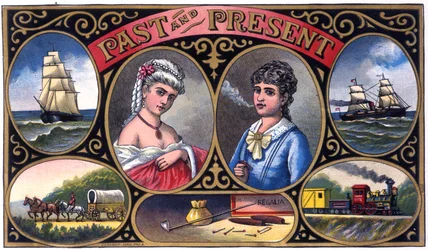 Past and Present Cigar Box Label
